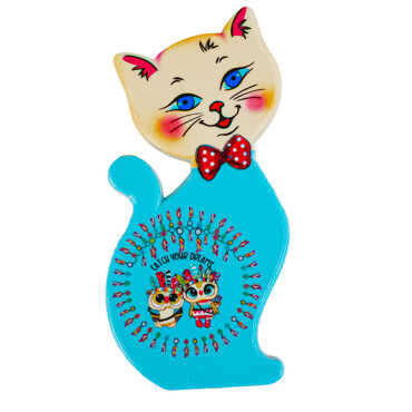 Baykuş Temalı Uv Baskılı Kedi Şekilli Magnet 43x87 mm - Myros