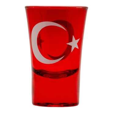 Bayrak Temalı Baskılı Boyalı Shot Bardak
