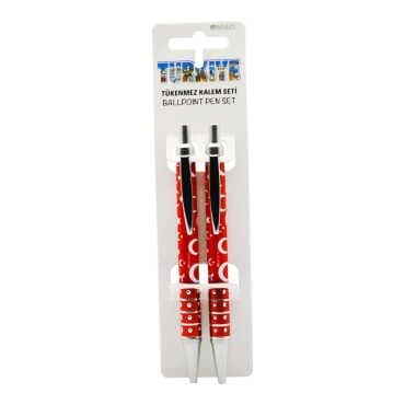 Flag Themed Twin Click Ballpoint Pen Set