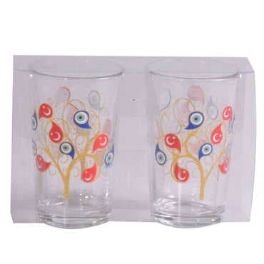 Turkey Themed Custom Printed Turkish Coffee Water Glass of 2 pcs - 6