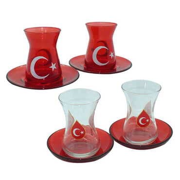Turkey Themed Colored Tea Glass Set Of 2 Pcs - 2