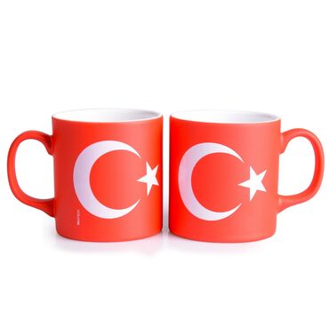 Bayrak Temalı Seramik Renkli Kupa - Thumbnail