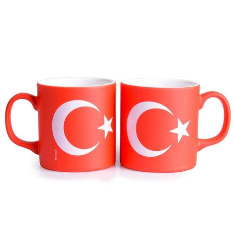 Bayrak Temalı Seramik Renkli Kupa