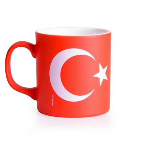 Bayrak Temalı Seramik Renkli Kupa