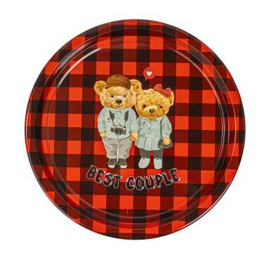 Bear Themed Round Metal Tray 28 cm - 1