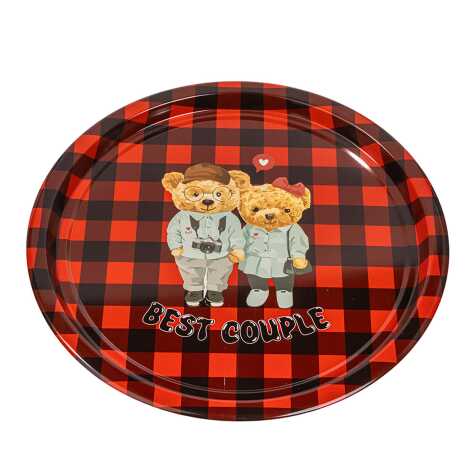 Bear Themed Round Metal Tray 28 cm - 2