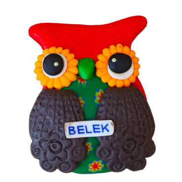 Belek Temalı Baykuş Fimo Magnet - Myros