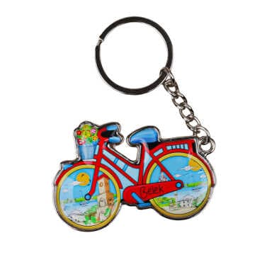 Belek Themed Bicycle Shaped Metal Keychain