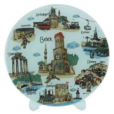 Belek Themed Bespoke Printed Glass Plate 18 Cm