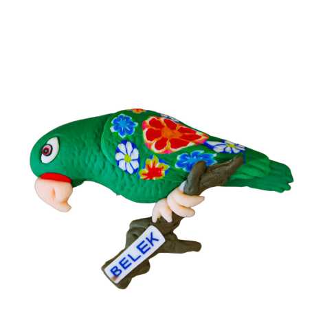 Belek Temalı Dalda Papağan Fimo Magnet - 6