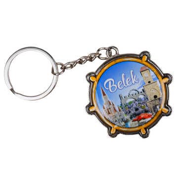 Belek Themed Steering Wheel Shaped Metal Keychain - 5