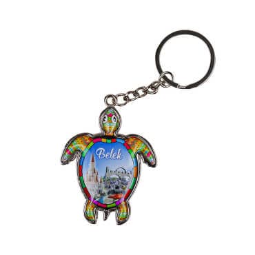 Belek Themed Turtle Shaped Metal Keychain