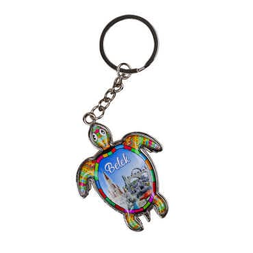 Belek Themed Turtle Shaped Metal Keychain - 5
