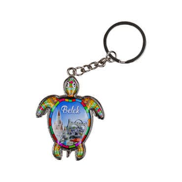 Belek Themed Turtle Shaped Metal Keychain - 3