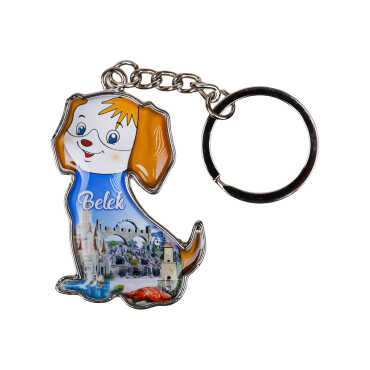 Belek Temalı Köpek Şekilli Metal Anahtarlık - Myros