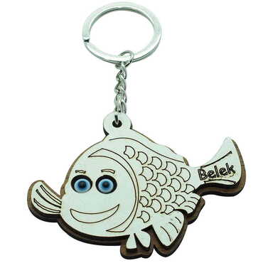 Belek Themed Wooden Custom Printed Wooden Keyring - 10