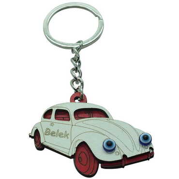 Belek Themed Wooden Custom Printed Wooden Keyring - 11