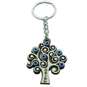 Belek Themed Wooden Custom Printed Wooden Keyring - 12