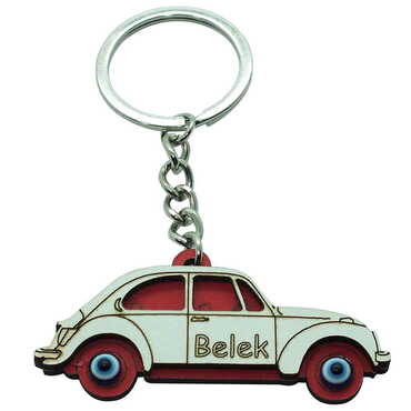 Belek Themed Wooden Custom Printed Wooden Keyring - 15
