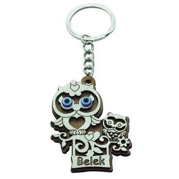Belek Themed Wooden Custom Printed Wooden Keyring - 19
