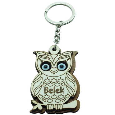 Belek Themed Wooden Custom Printed Wooden Keyring - 20
