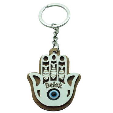 Belek Themed Wooden Custom Printed Wooden Keyring - 21
