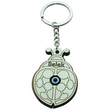 Belek Themed Wooden Custom Printed Wooden Keyring - 22