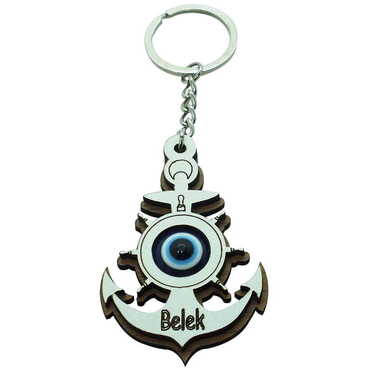 Belek Themed Wooden Custom Printed Wooden Keyring - 24