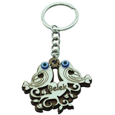 Belek Themed Wooden Custom Printed Wooden Keyring - 25