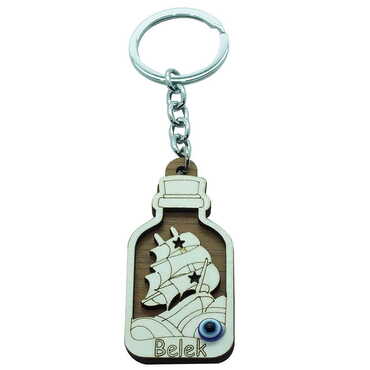 Belek Themed Wooden Custom Printed Wooden Keyring - 27