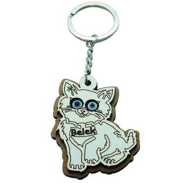 Belek Themed Wooden Custom Printed Wooden Keyring - 29