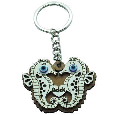 Belek Themed Wooden Custom Printed Wooden Keyring - 30