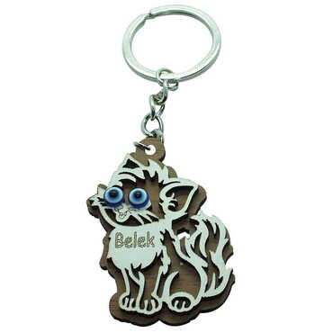 Belek Themed Wooden Custom Printed Wooden Keyring - 33