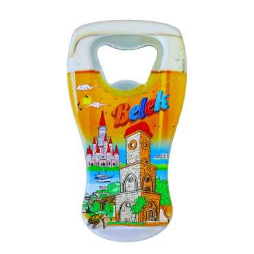 Belek Themed Myros Beer Glass Bottle Opener Refrigerator Magnet 52x97 mm