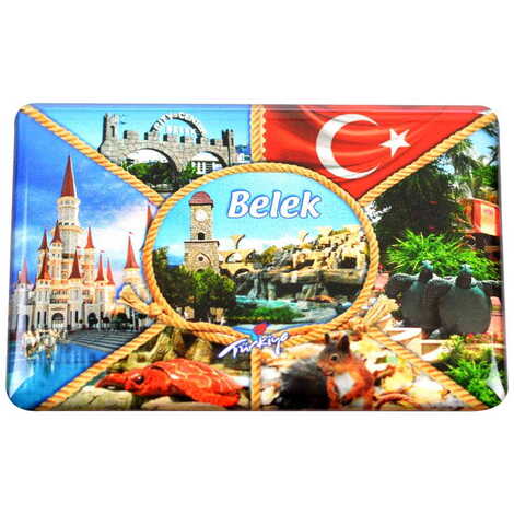 Toptan Belek Temalı Myros Dikdörtgen Magnet 80x55 mm