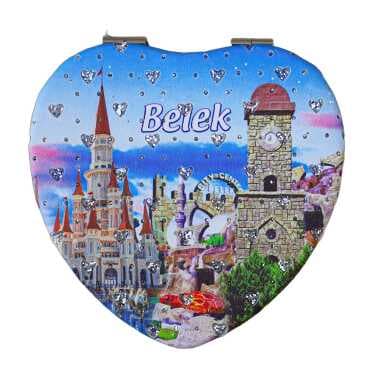 Belek Themed Myros Heart PU Mirror
