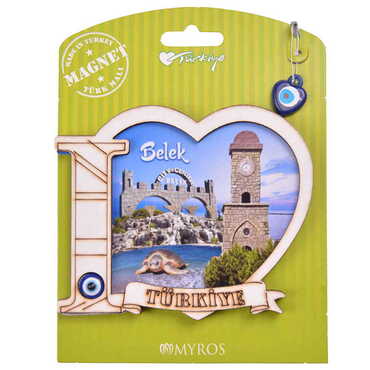 Belek Themed Wooden Backing Carded Serie C Fridge Magnet - 3