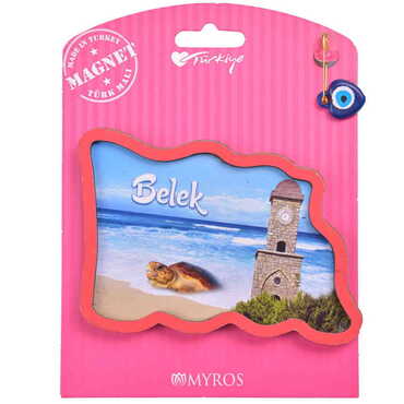 Belek Themed Wooden Backing Carded Serie C Fridge Magnet - 9