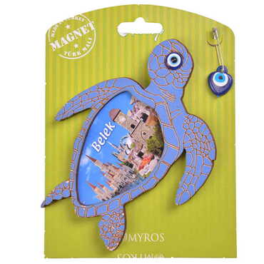 Belek Themed Wooden Backing Carded Serie C Fridge Magnet - 18