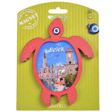 Belek Themed Wooden Backing Carded Serie C Fridge Magnet - 21