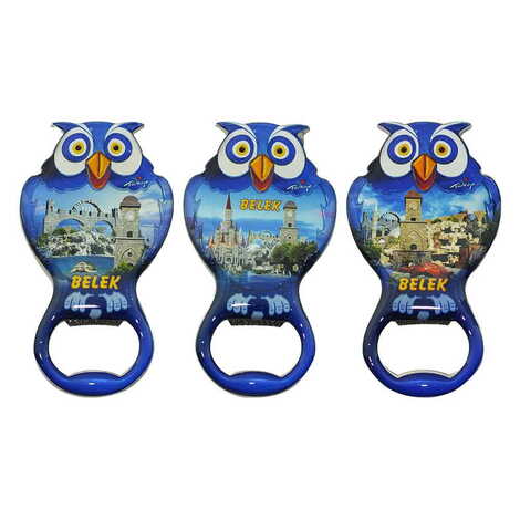 Toptan Belek Temalı Myros Metal Baykuş Açacak Magnet 88x47 mm - 3