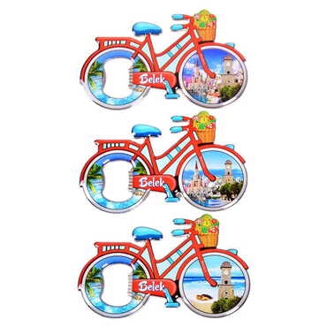 Toptan Belek Temalı Myros Metal Bisiklet Açacak Magnet 100x65 mm - 3