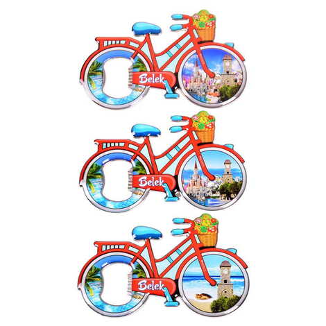Toptan Belek Temalı Myros Metal Bisiklet Açacak Magnet 100x65 mm - 3