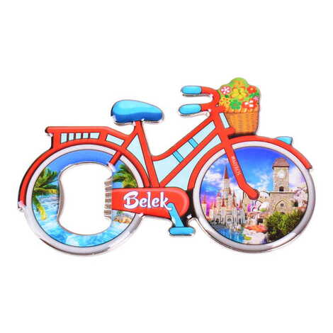 Toptan Belek Temalı Myros Metal Bisiklet Açacak Magnet 100x65 mm - 5