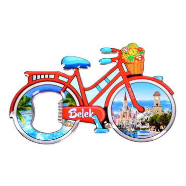 Toptan Belek Temalı Myros Metal Bisiklet Açacak Magnet 100x65 mm - 6