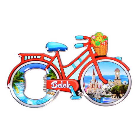 Toptan Belek Temalı Myros Metal Bisiklet Açacak Magnet 100x65 mm - 6