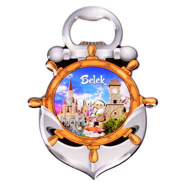 Belek Themed Anchor Shaped Metal Magnetic Bottle Opener 105x72 mm - 5