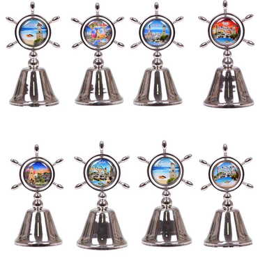 Belek Themed Collectible Souvenir Double Face Metal Spinner Rudder Bell 44x92 mm - 2