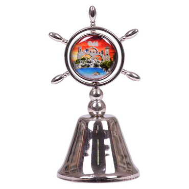 Belek Themed Collectible Souvenir Double Face Metal Spinner Rudder Bell 44x92 mm - 3