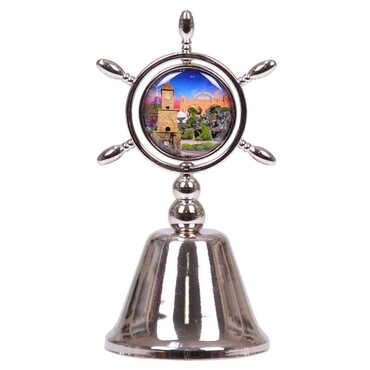 Belek Themed Collectible Souvenir Double Face Metal Spinner Rudder Bell 44x92 mm - 6